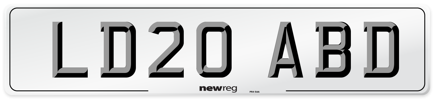 LD20 ABD Number Plate from New Reg
